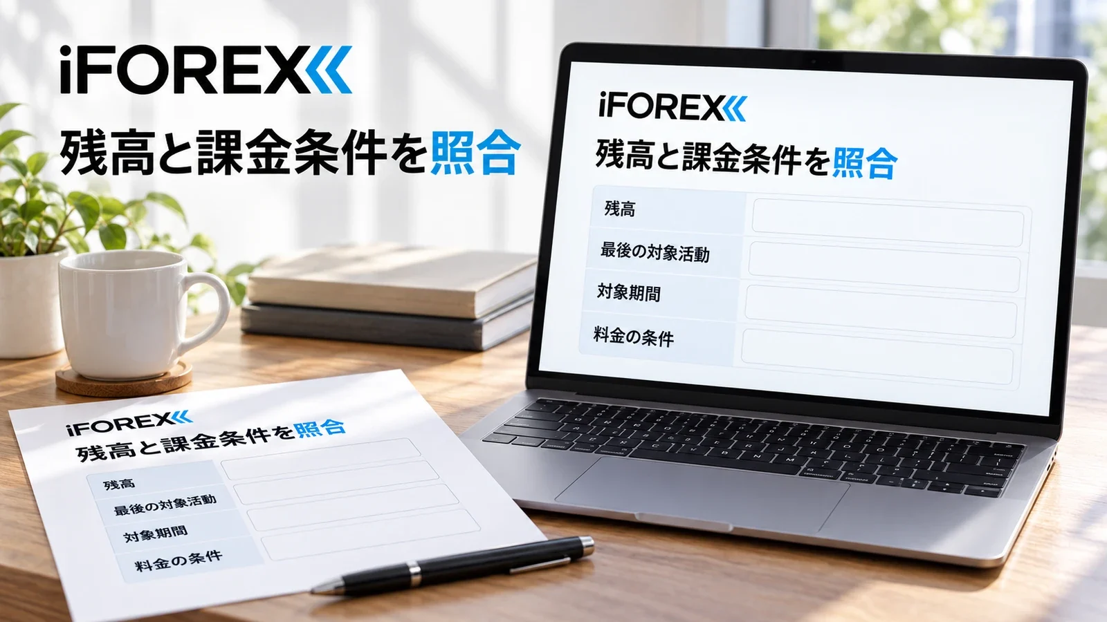 少額残高・対象活動・課金期間・料金条件を照合する説明用イメージ