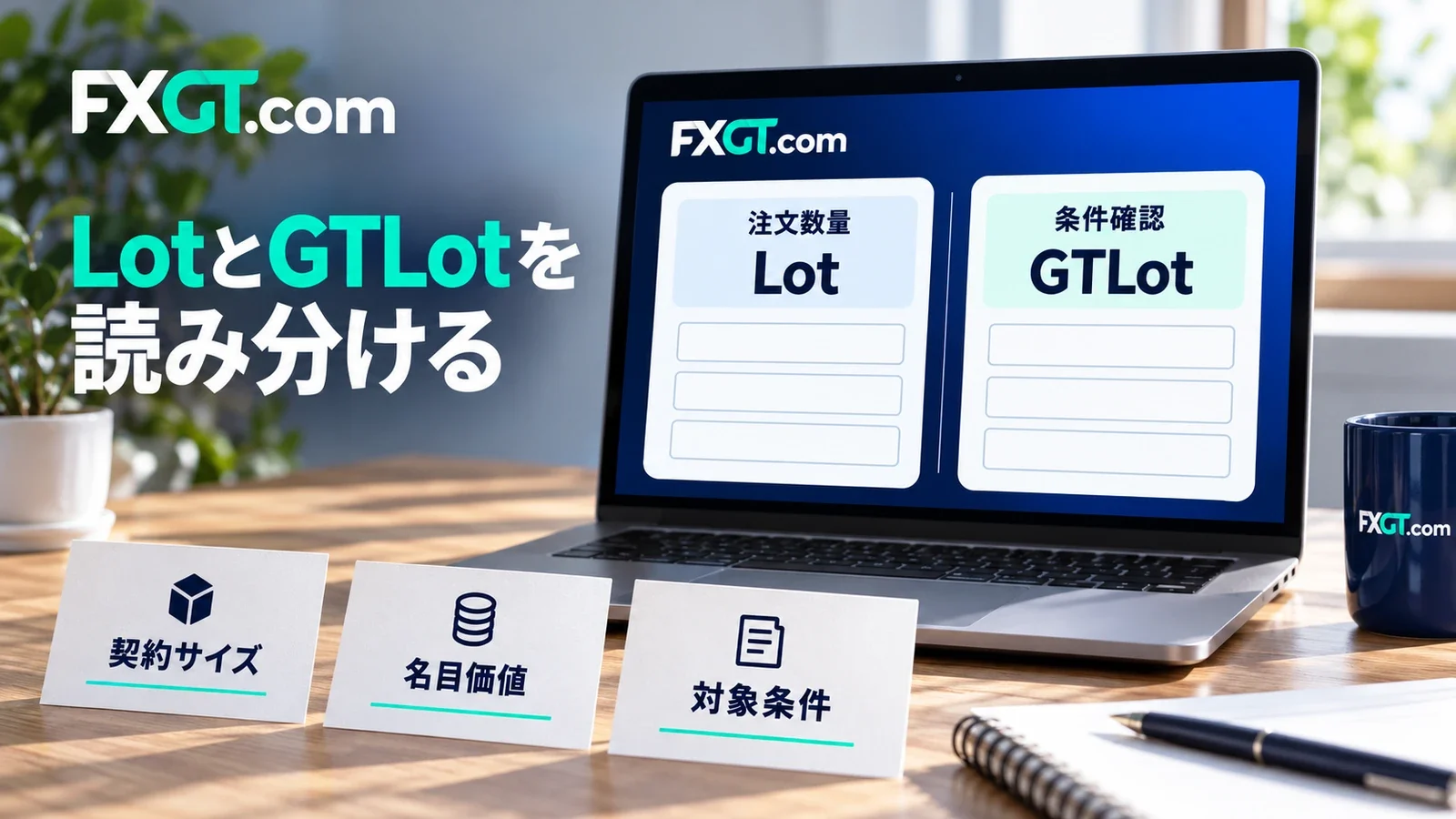 注文数量のLotと特典条件のGTLotを読み分ける説明用イメージ